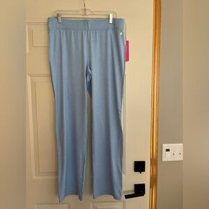 New Lilly Pulitzer Tayden Heather blue pull on mid rise lounge pant. Large